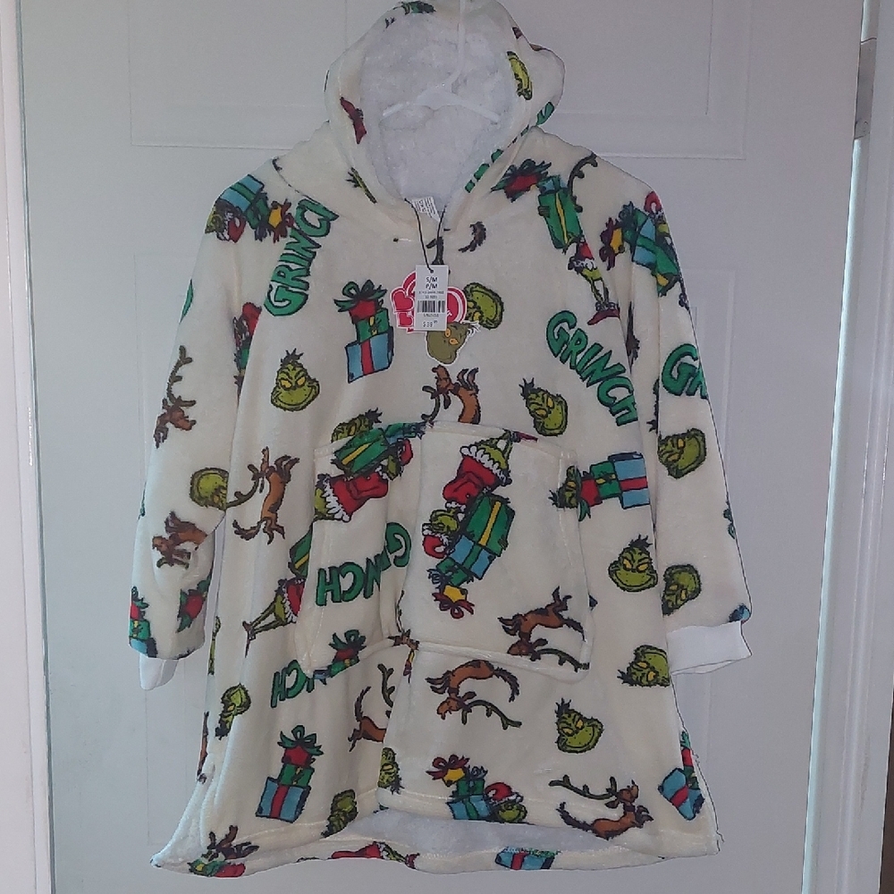 Dr. Seuss Grinch Hooded Pajama - White and Green